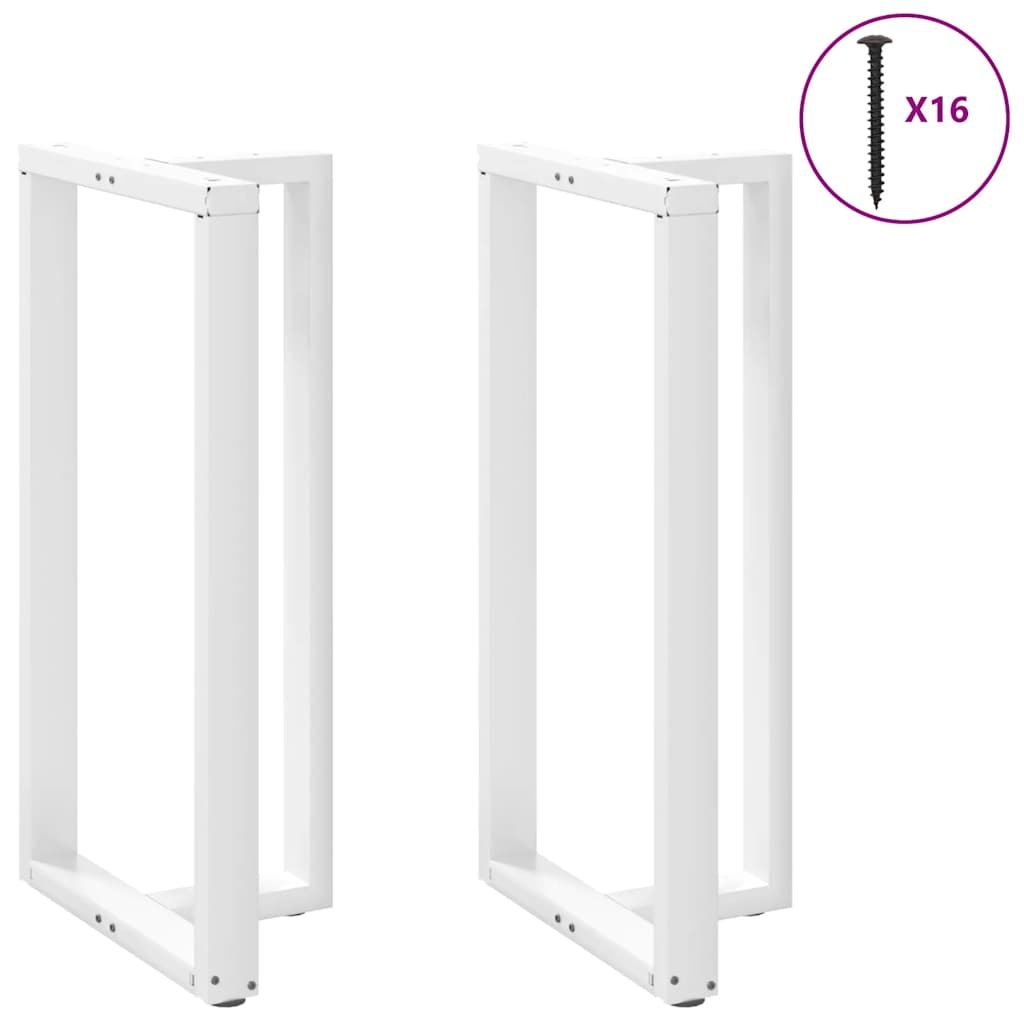 Bar Table Legs T-Shaped 2 pcs White 60x35x(110-111) cm Steel