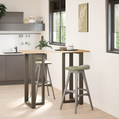 Bar Table Legs T-Shaped 2 pcs Black 60x35x(110-111) cm Steel