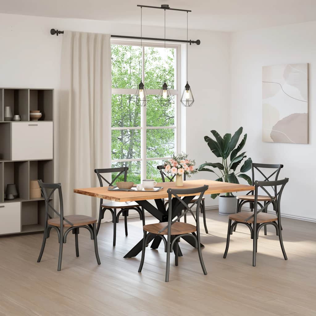 Dining Table Leg Spider Shape Black 120x68x(72-73) cm Steel