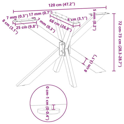 Dining Table Leg Spider Shape White 120x68x(72-73) cm Steel