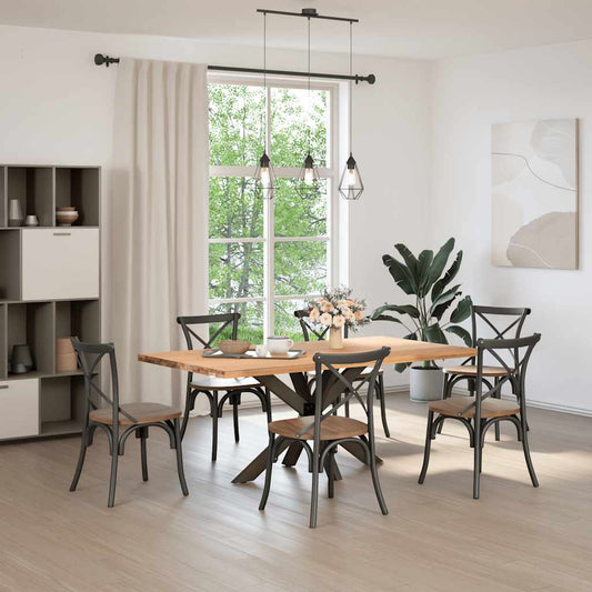 Dining Table Leg Spider Shape Black 120x68x(72-73) cm Steel