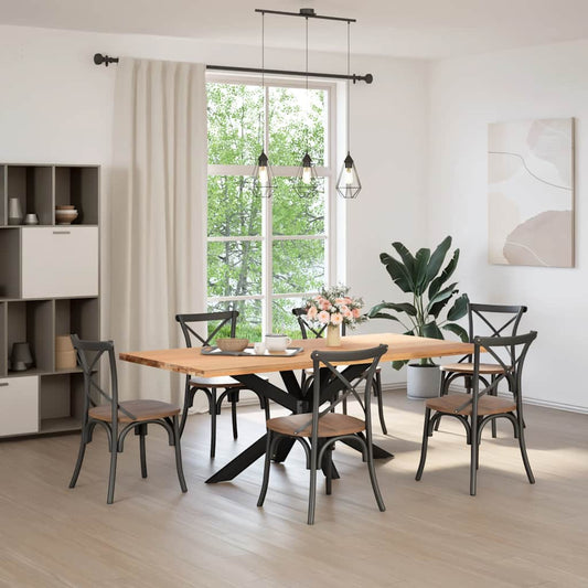 Dining Table Leg Spider Shape Black 150x78x(72-73) cm Steel