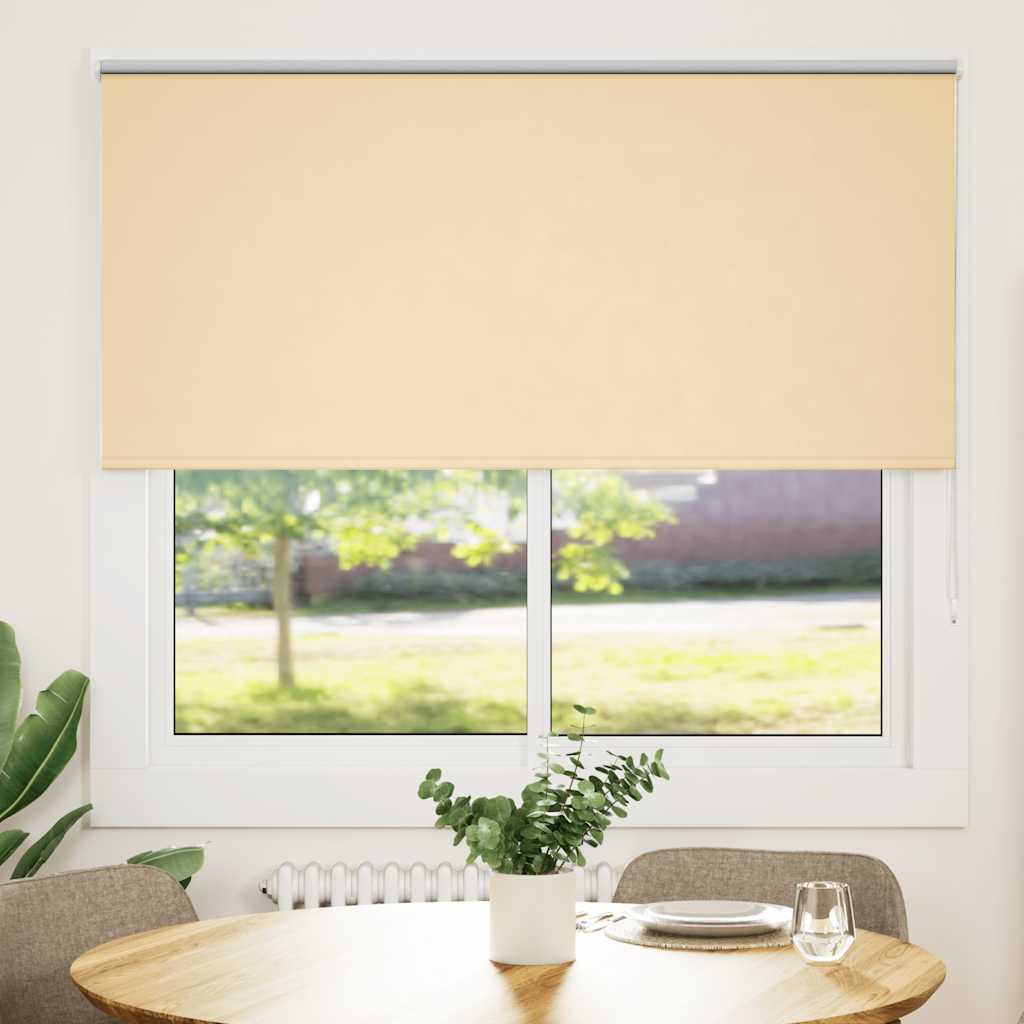 Roller Blind Blackout Beige 160x130 cm Fabric Width 156.6 cm Polyester