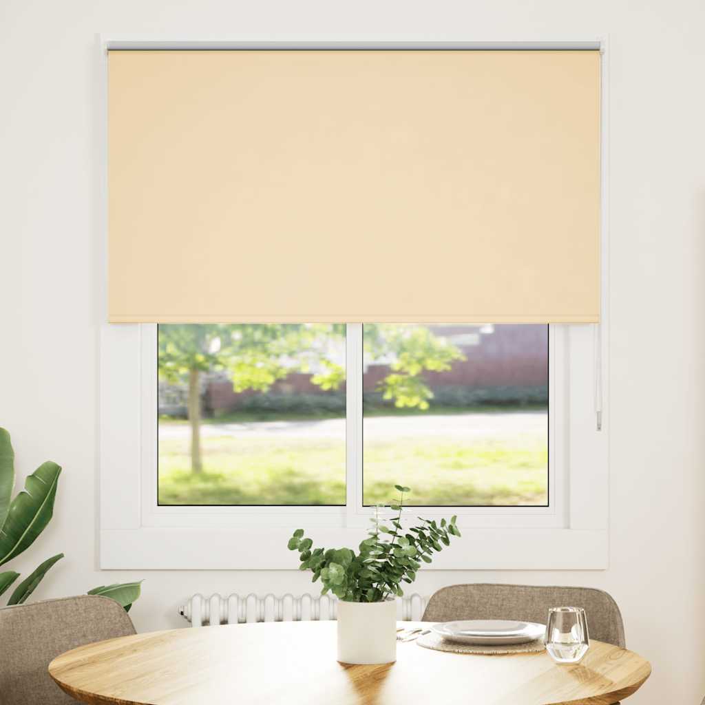 Roller Blind Blackout Beige 120x150 cm Fabric Width 116.6 cm Polyester