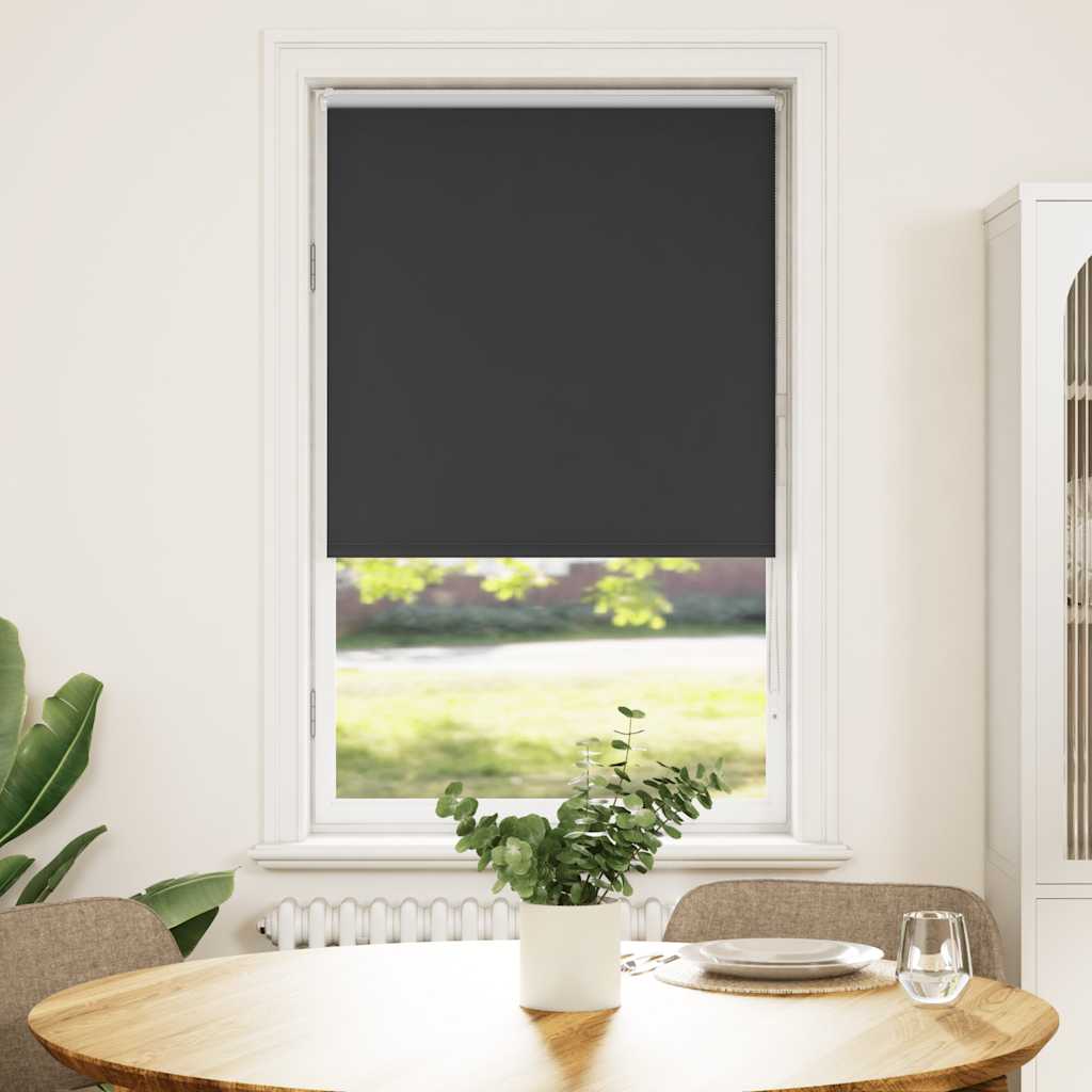 Roller Blind Blackout Black 80x130 cm Fabric Width 75.7 cm Polyester