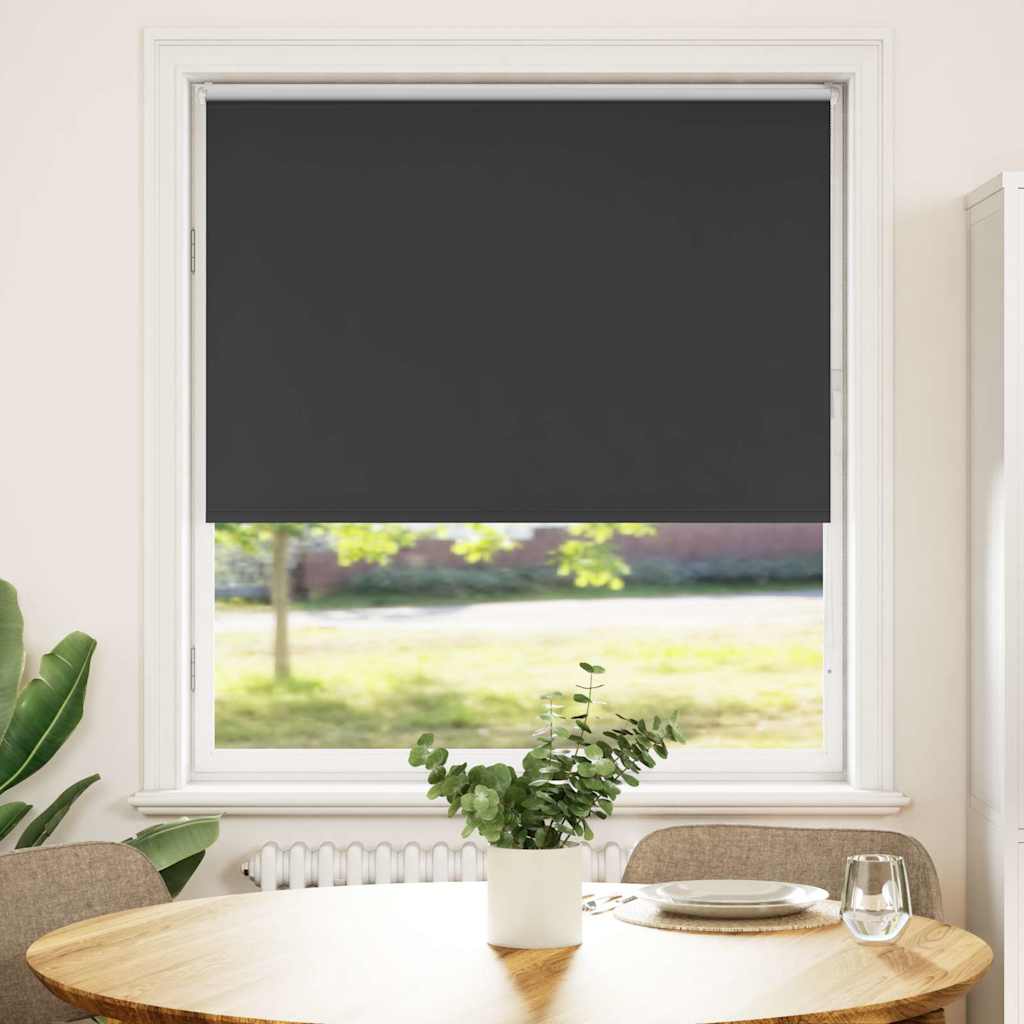 Roller Blind Blackout Black 110x130 cm Fabric Width 105.7 cm Polyester