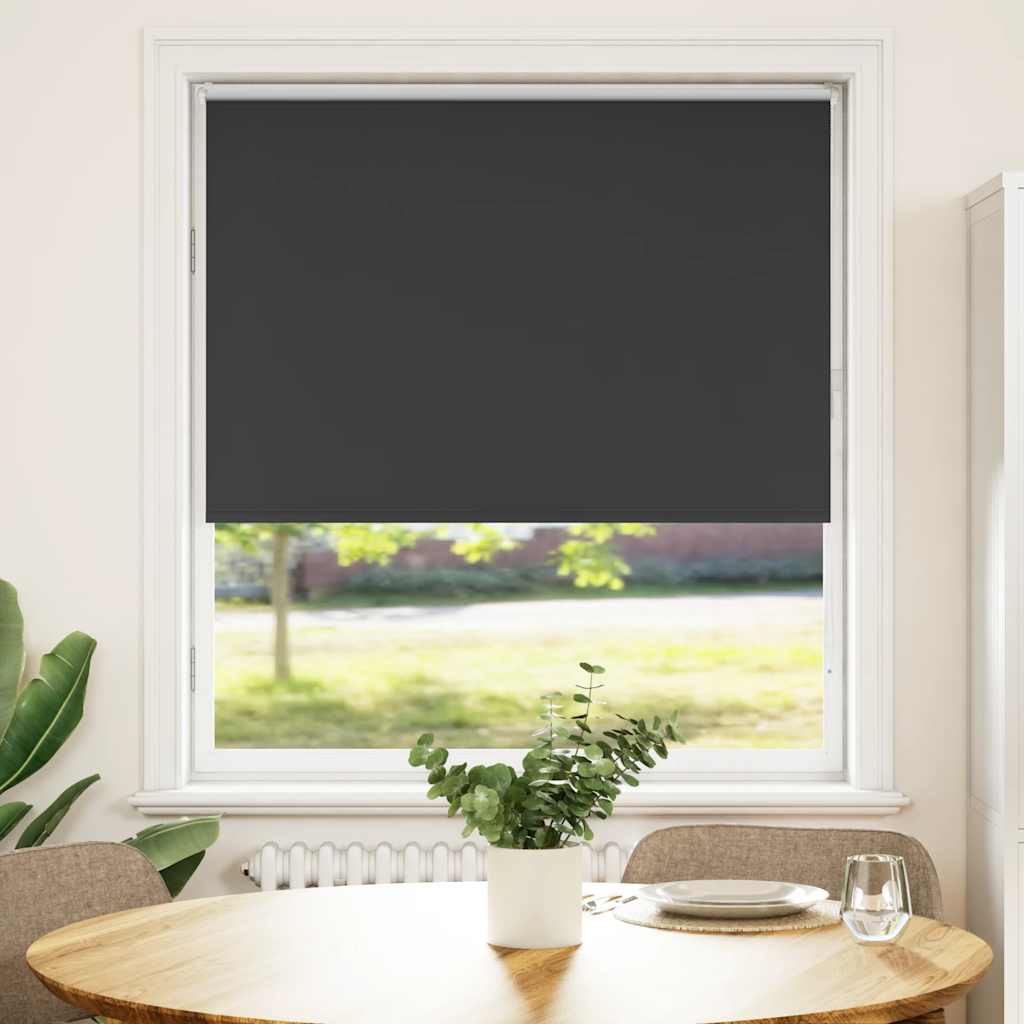 Roller Blind Blackout Black 115x130 cm Fabric Width 110.7 cm Polyester