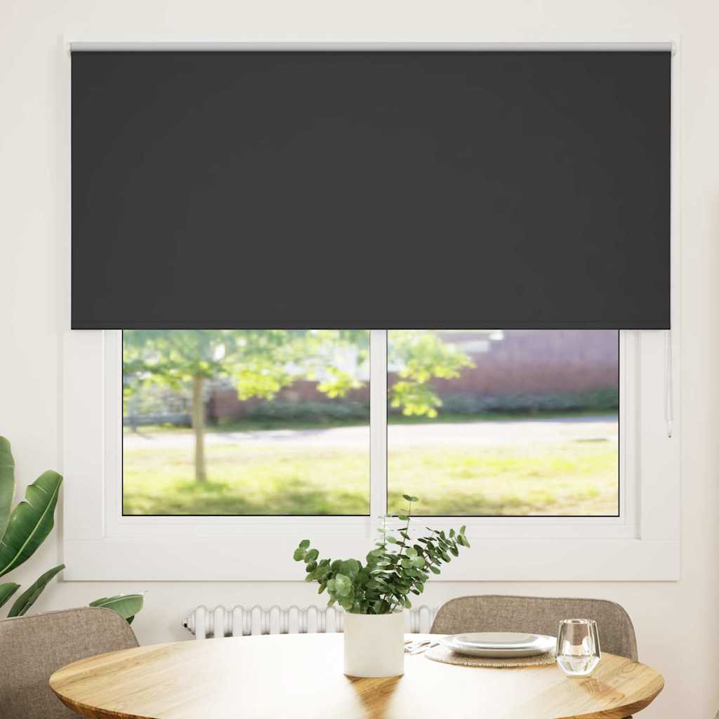 Roller Blind Blackout Black 145x130 cm Fabric Width 141.6 cm Polyester