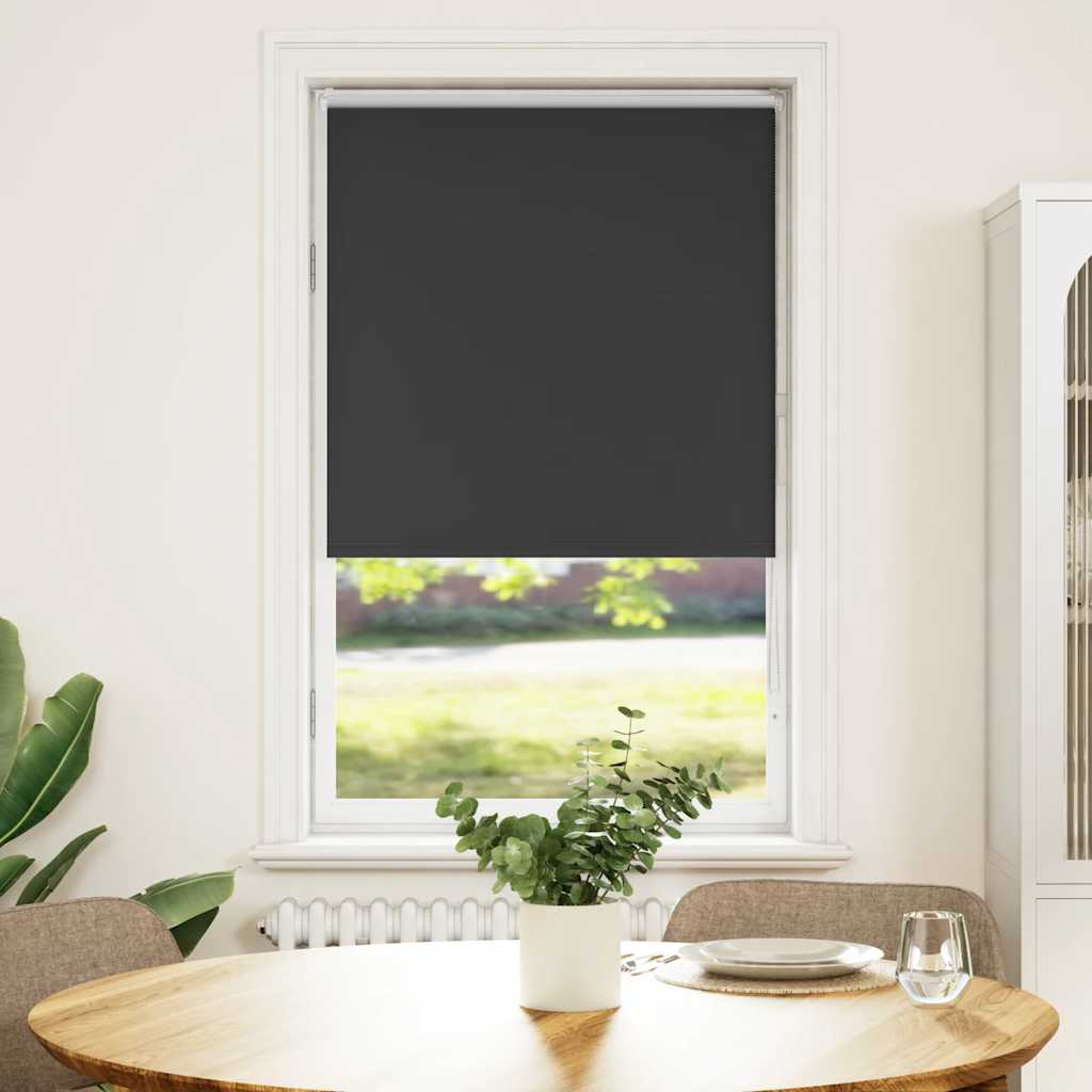 Roller Blind Blackout Black 80x150 cm Fabric Width 75.7 cm Polyester