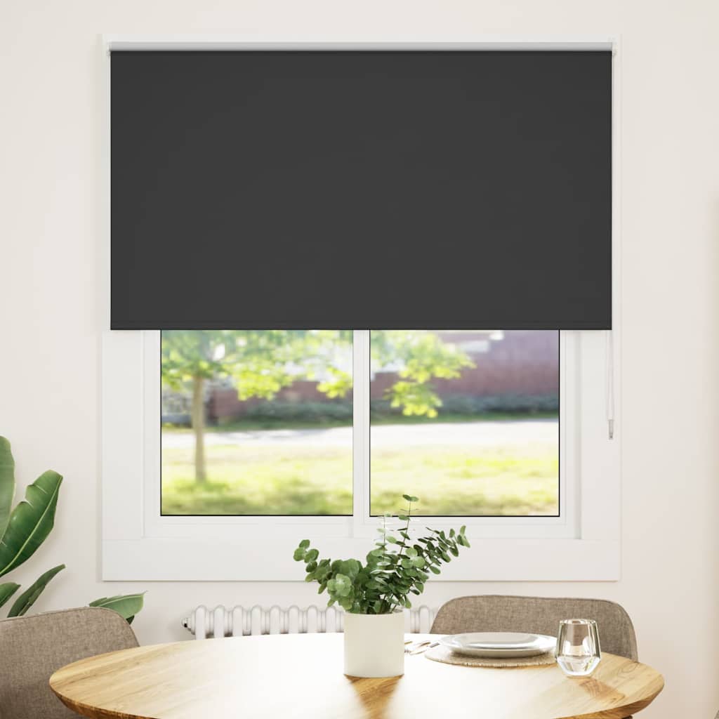 Roller Blind Blackout Black 135x150 cm Fabric Width 131.6 cm Polyester