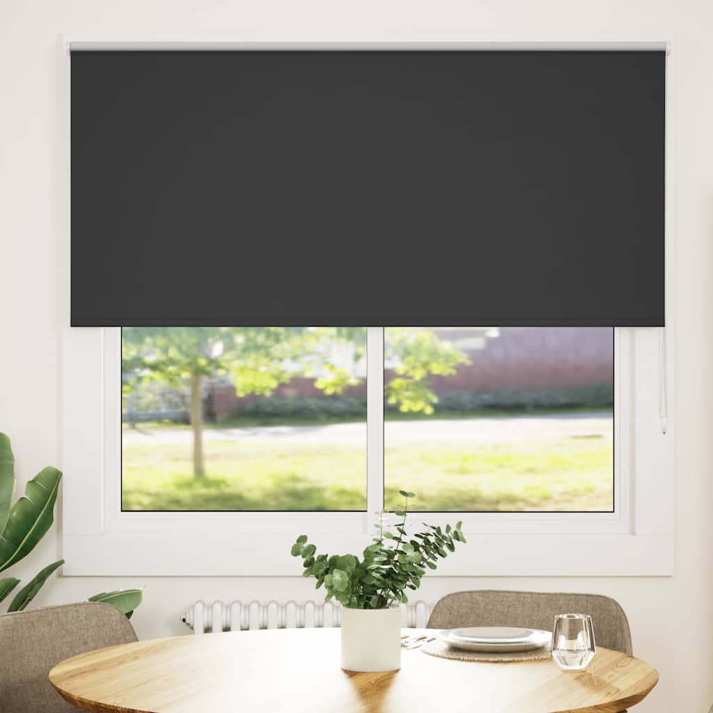 Roller Blind Blackout Black 150x150 cm Fabric Width 146.6 cm Polyester