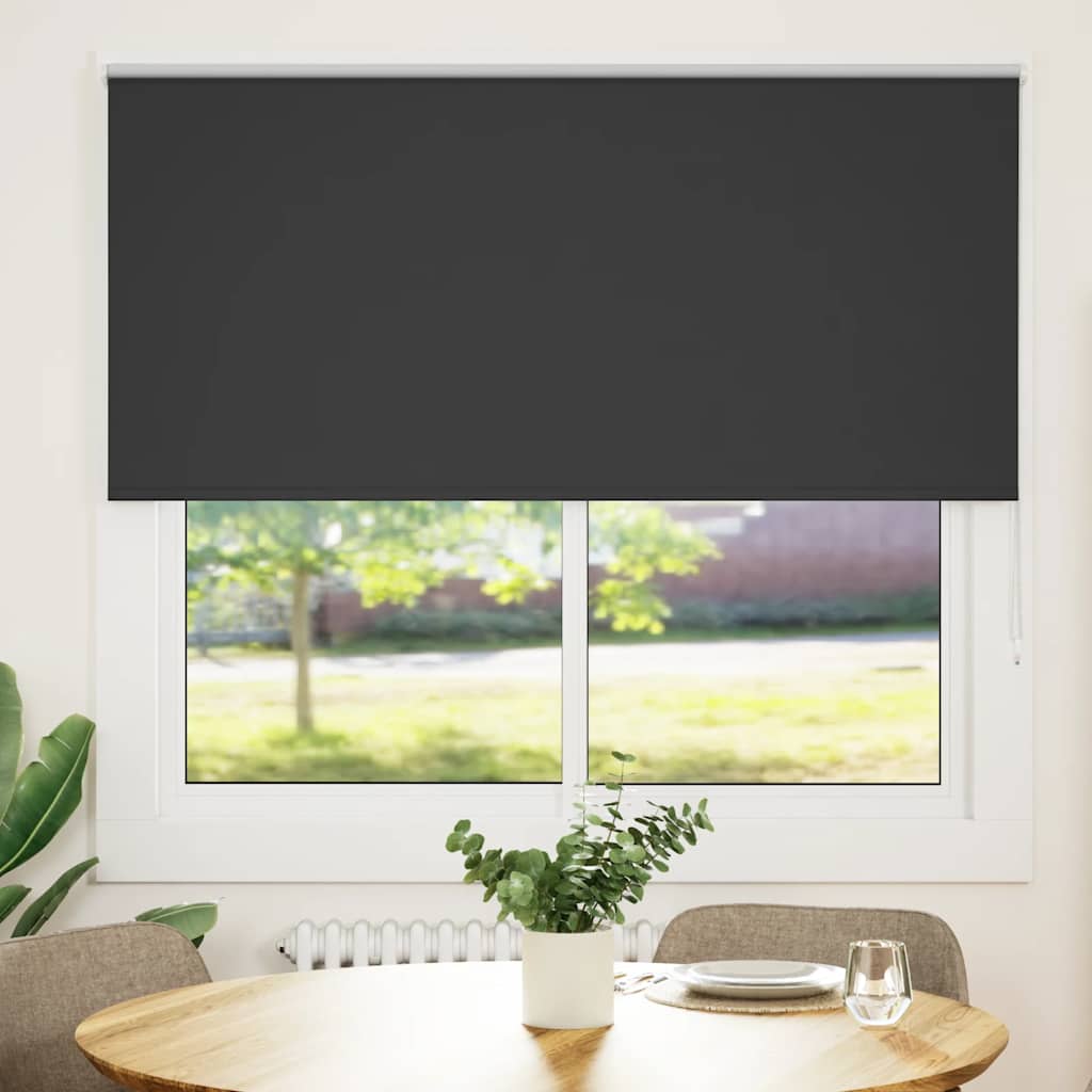 Roller Blind Blackout Black 165x175 cm Fabric Width 161.6 cm Polyester