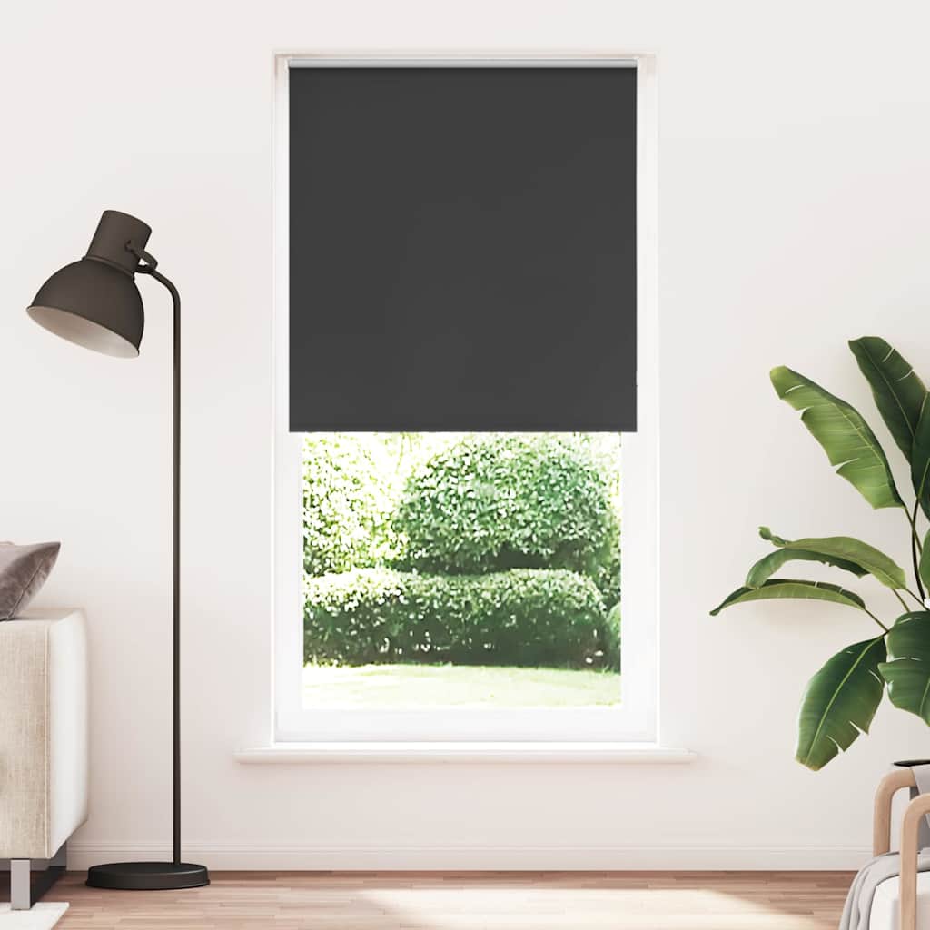 Roller Blind Blackout Black 115x230 cm Fabric Width 110.7 cm Polyester