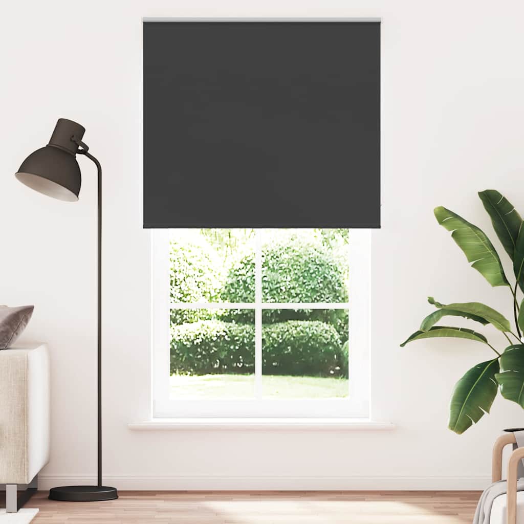 Roller Blind Blackout Black 120x230 cm Fabric Width 116.6 cm Polyester