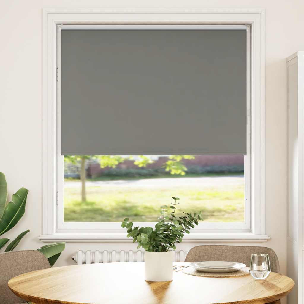 Roller Blind Blackout Grey 100x130 cm Fabric Width 95.7 cm Polyester