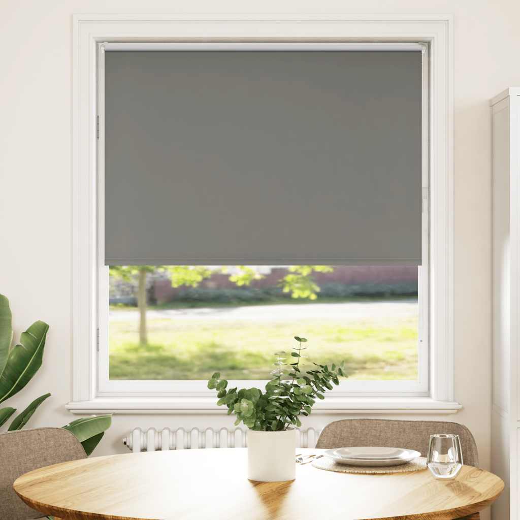 Roller Blind Blackout Grey 95x175 cm Fabric Width 90,7 cm Polyester