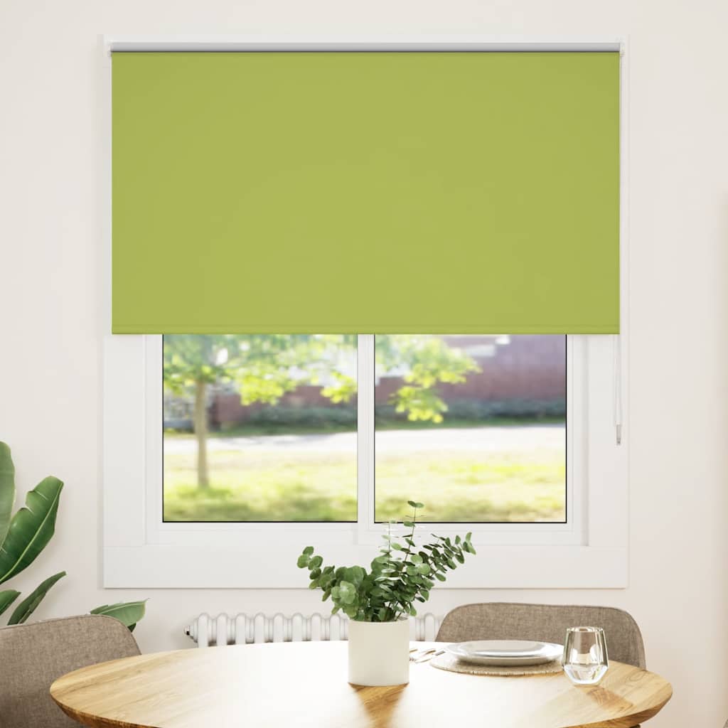 Roller Blind Blackout Leaves Green 140x150 cm Fabric Width 136.6 cm Polyester