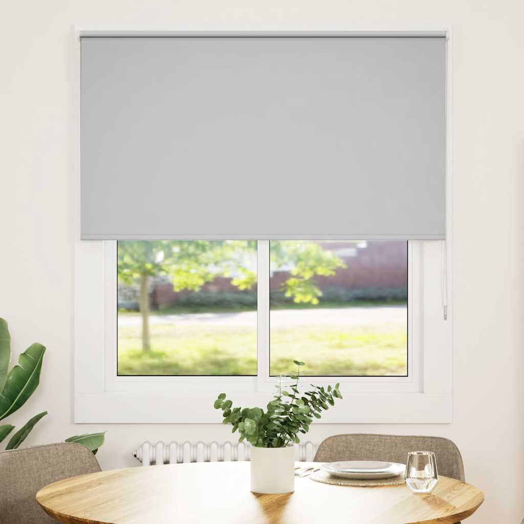 Roller Blind Blackout Light Grey 130x130 cm Fabric Width 126.6 cm Polyester