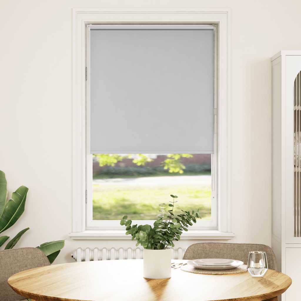 Roller Blind Blackout Light Grey 80x150 cm Fabric Width 75.7 cm Polyester