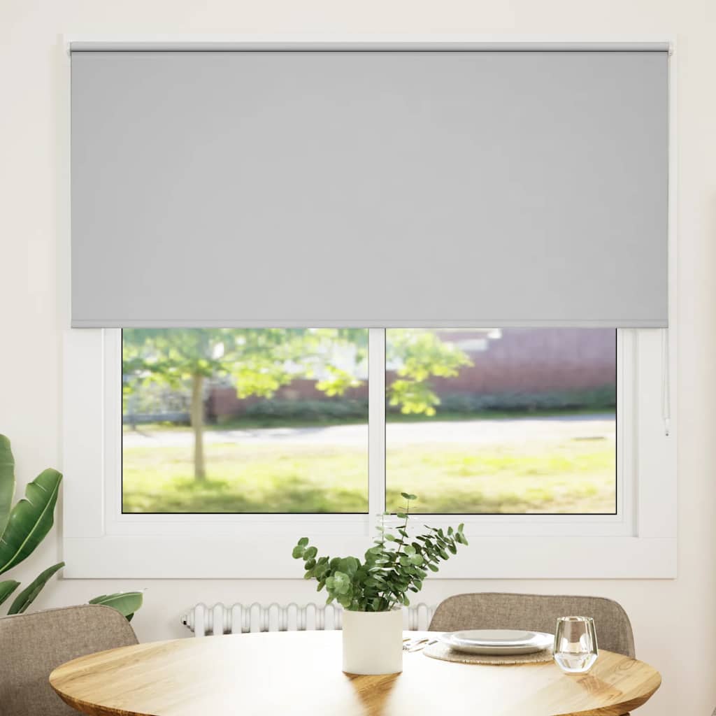 Roller Blind Blackout Light Grey 150x150 cm Fabric Width 146.6 cm Polyester