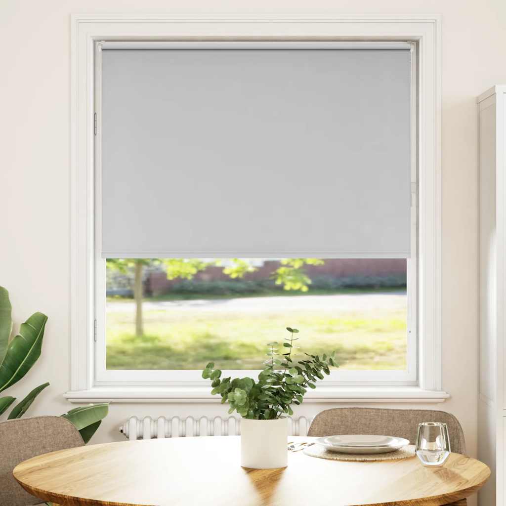 Roller Blind Blackout Light Grey 100x175 cm Fabric Width 95,7 cm Polyester