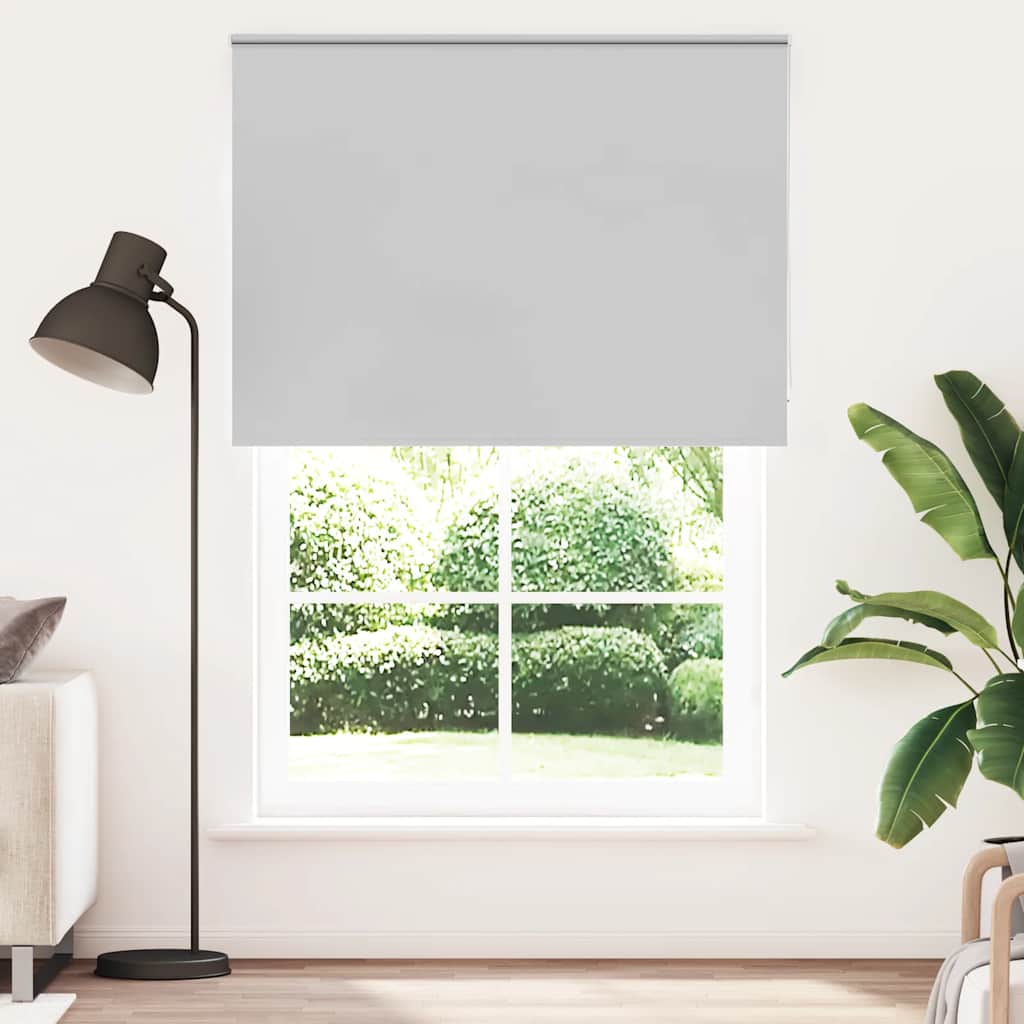 Roller Blind Blackout Light Grey 150x230 cm Fabric Width 146.6 cm Polyester
