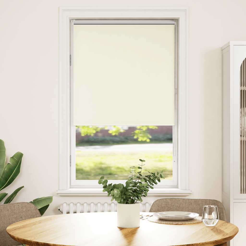 Roller Blind Blackout Off White 65x150 cm Fabric Width 60.7 cm Polyester
