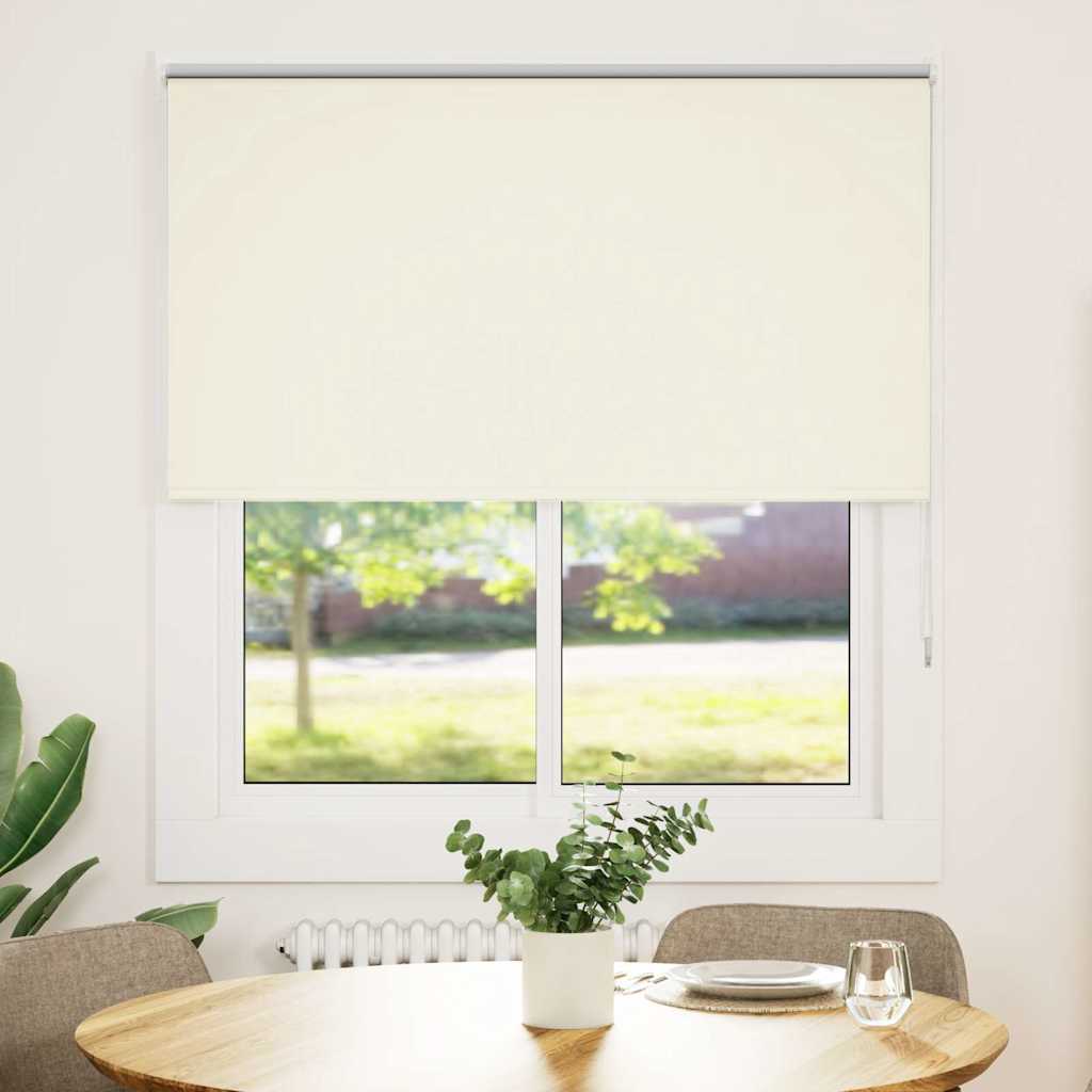 Roller Blind Blackout Off White 130x150 cm Fabric Width 126.6 cm Polyester