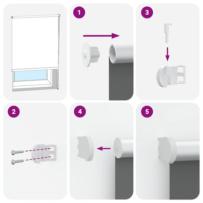 Roller Blind Blackout Off White 130x150 cm Fabric Width 126.6 cm Polyester