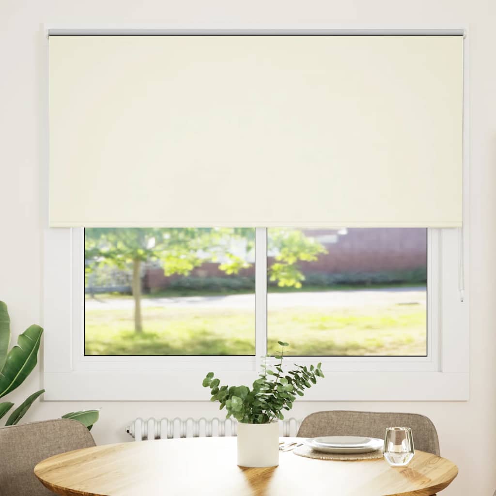 Roller Blind Blackout Off White 165x150 cm Fabric Width 161.6 cm Polyester