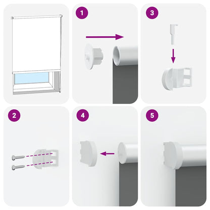 Roller Blind Blackout Off White 140x230 cm Fabric Width 136.6 cm Polyester