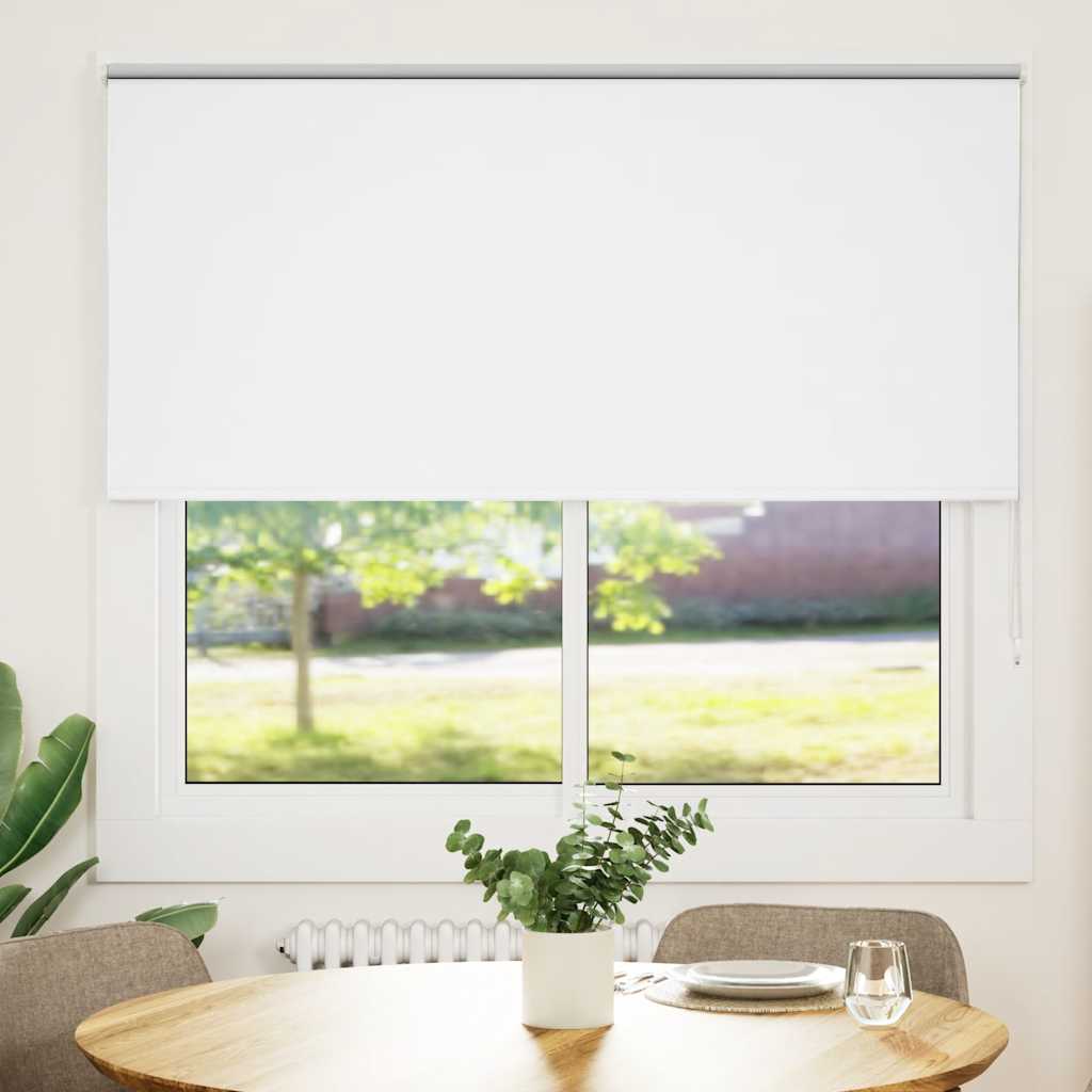 Roller Blind Blackout White 160x130 cm Fabric Width 156.6 cm Polyester