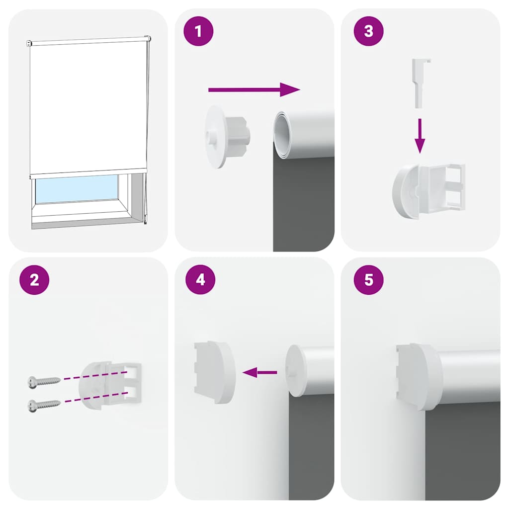 Roller Blind Blackout White 165x230 cm Fabric Width 161.6 cm Polyester