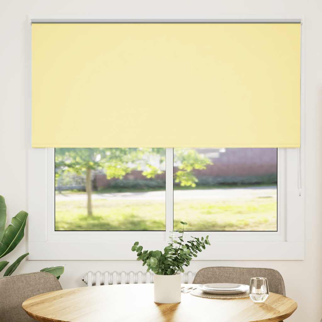 Roller Blind Blackout Yellow 155x130 cm Fabric Width 151.6 cm Polyester