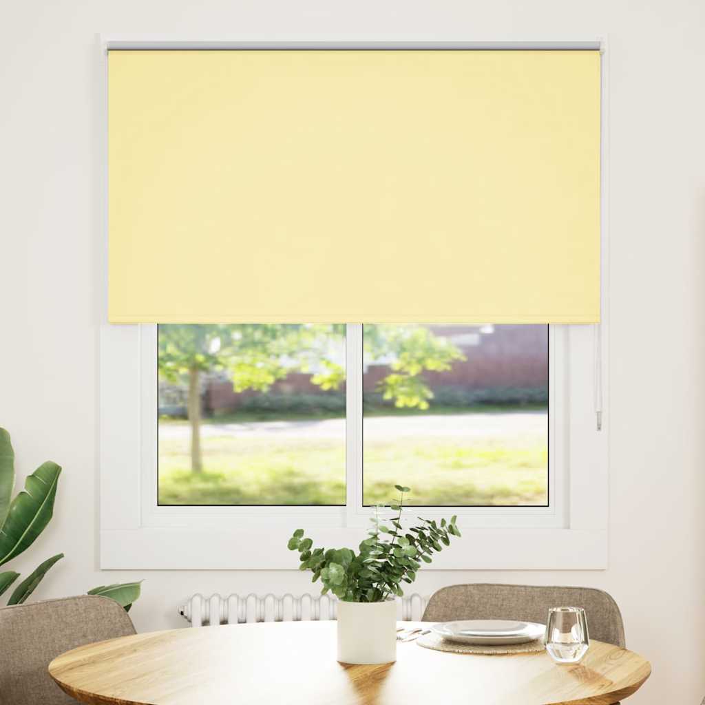 Roller Blind Blackout Yellow 140x150 cm Fabric Width 136,6 cm Polyester