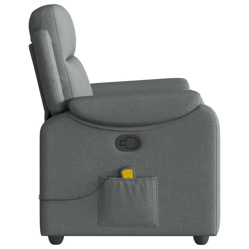 Massage Recliner Chair Dark Gray Fabric