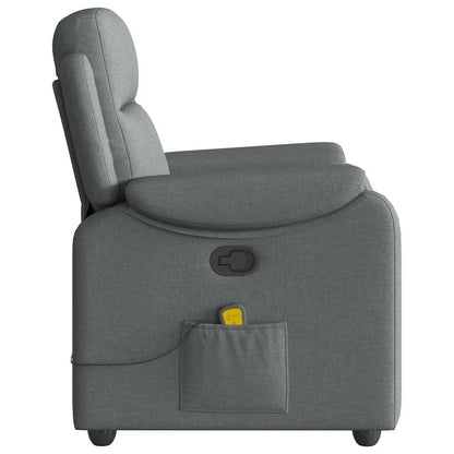 Massage Recliner Chair Dark Gray Fabric