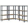 4-Layer Storage Shelves 4 pcs Anthracite Steel&Engineered Wood