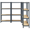 4-Layer Storage Shelves 4 pcs Anthracite Steel&Engineered Wood