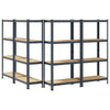 4-Layer Storage Shelves 4 pcs Anthracite Steel&Engineered Wood