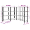 4-Layer Storage Shelves 4 pcs Anthracite Steel&Engineered Wood