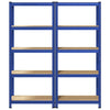 5-Layer Storage Shelves 2 pcs Blue Steel&Engineered Wood