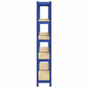 5-Layer Storage Shelves 2 pcs Blue Steel&Engineered Wood