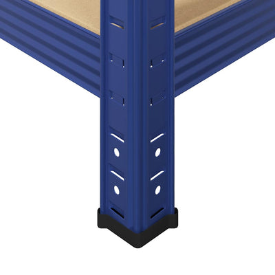 5-Layer Storage Shelves 2 pcs Blue Steel&Engineered Wood