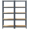 5-Layer Storage Shelves 2 pcs Anthracite Steel&Engineered Wood