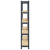 5-Layer Storage Shelves 2 pcs Anthracite Steel&Engineered Wood