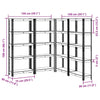 5-Layer Storage Shelves 4 pcs Anthracite Steel&Engineered Wood