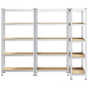 5-Layer Storage Shelves 3 pcs Silver Steel&Engineered Wood