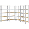 5-Layer Storage Shelves 4 pcs Silver Steel&Engineered Wood