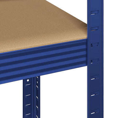 5-Layer Storage Shelves 3 pcs Blue Steel&Engineered Wood